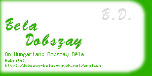 bela dobszay business card